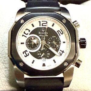 Bulova Marine Star Chronograph Date Designer Classic Mens Watch